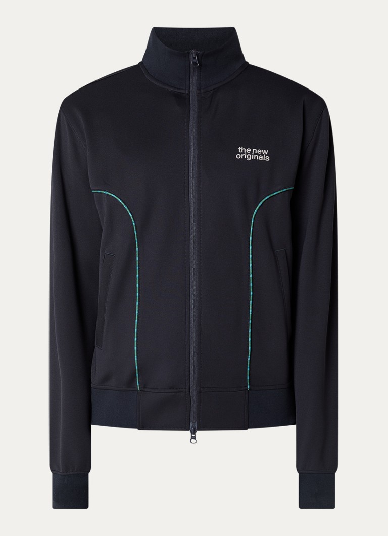 The New Originals Heren Emblem sweatvest met steekzakken en logo in de kleur Donkerblauw, maat: M
