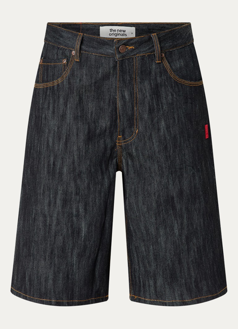 The New Originals Heren 9-Dots straight fit korte broek van denim in de kleur Indigo, maat: S