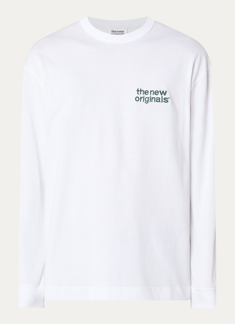 The New Originals Heren Catna longsleeve met logoborduring in de kleur Wit, maat: S