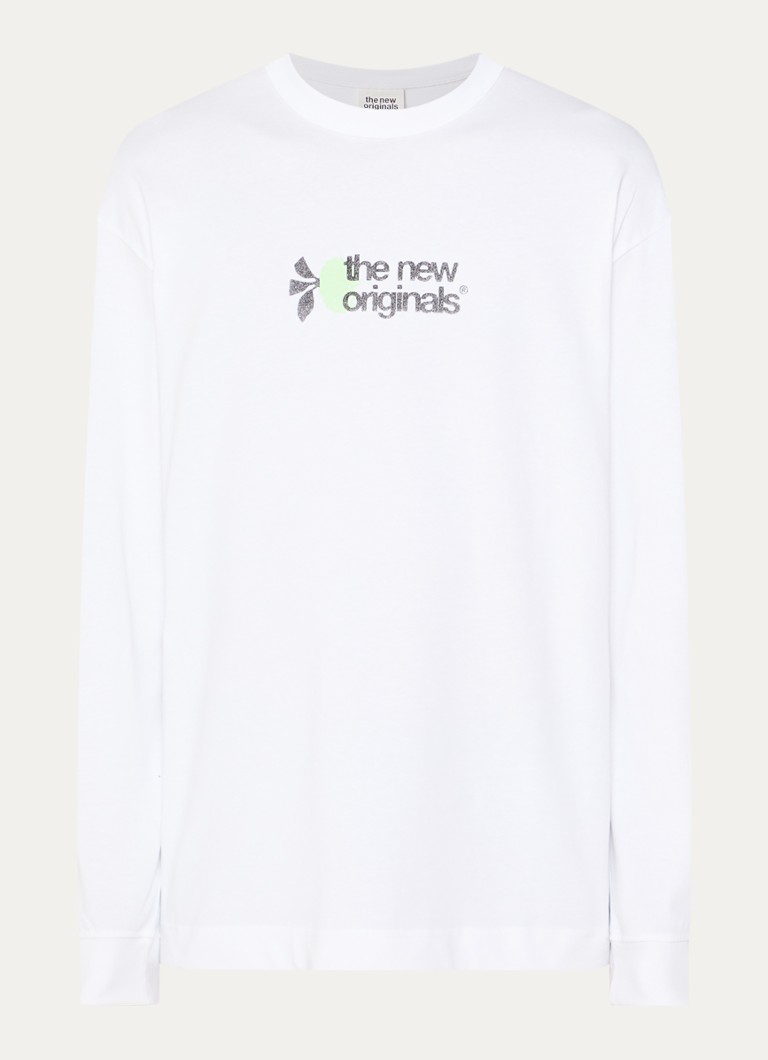 The New Originals Heren The Netherlands Stamp longsleeve met logo- en backprint in de kleur Wit, maat: S