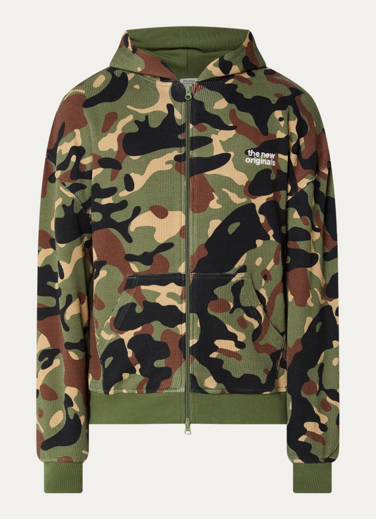 The New Originals Heren Catna sweatvest met camouflageprint in de kleur Beige, maat: XL