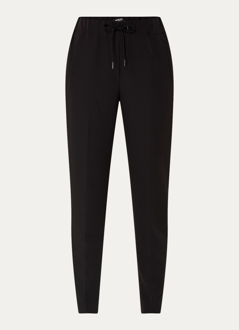 Bruuns Bazaar Dames Liwa high waist tapered fit chino met steekzakken in de kleur Zwart