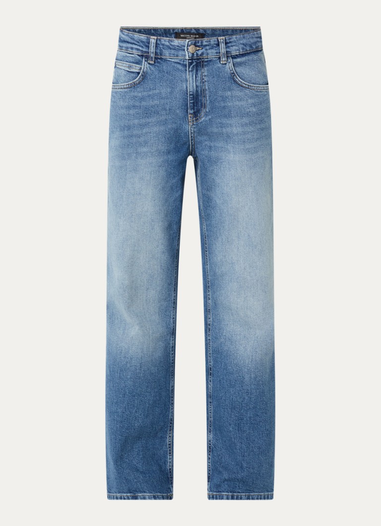 Bruuns Bazaar Dames Lucie high waist loose fit jeans met lichte wassing in de kleur Indigo