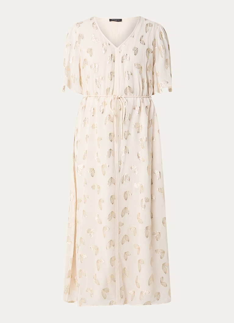 Bruuns Bazaar Dames Majlyasa maxi tuniekjurk met print en lurex in de kleur Creme