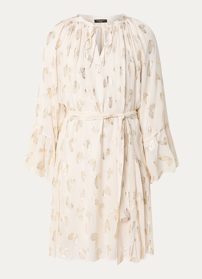 Bruuns Bazaar Dames Syrena tuniekjurk met print en lurex in de kleur Creme