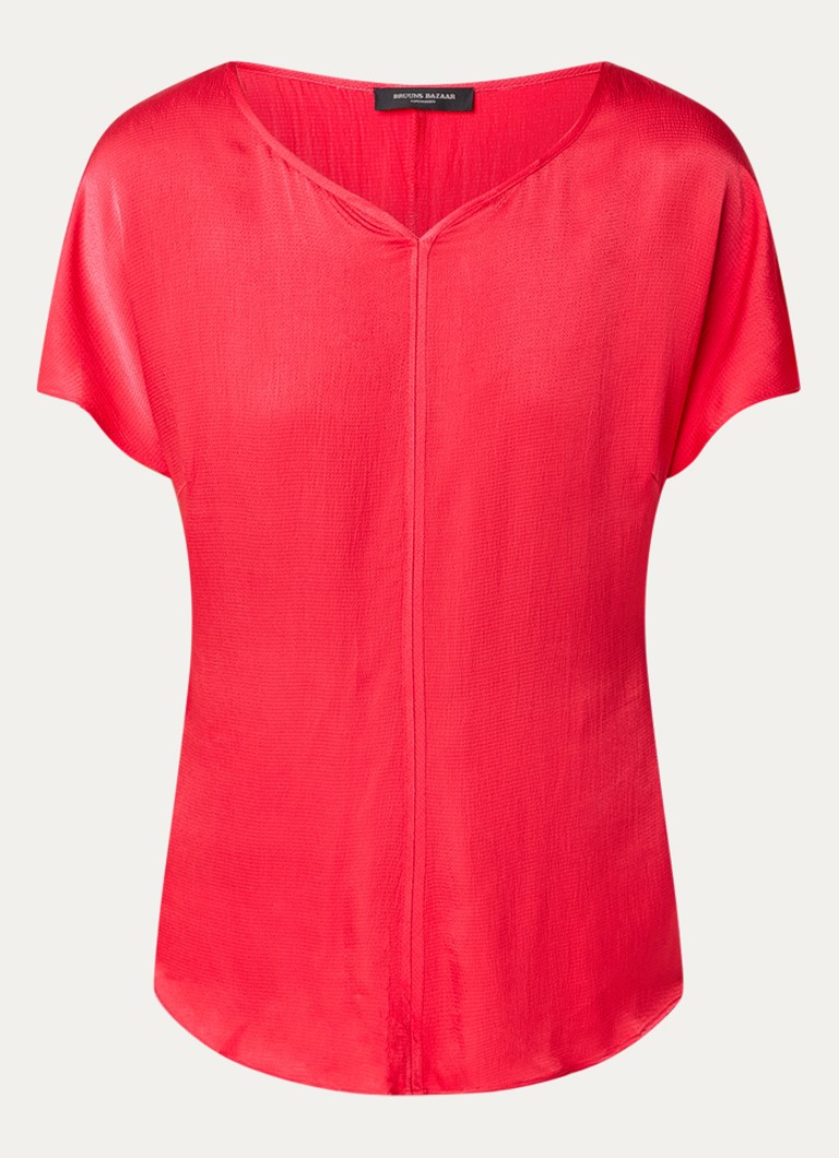 Bruuns Bazaar Dames Zazia top van satijn in de kleur Rood