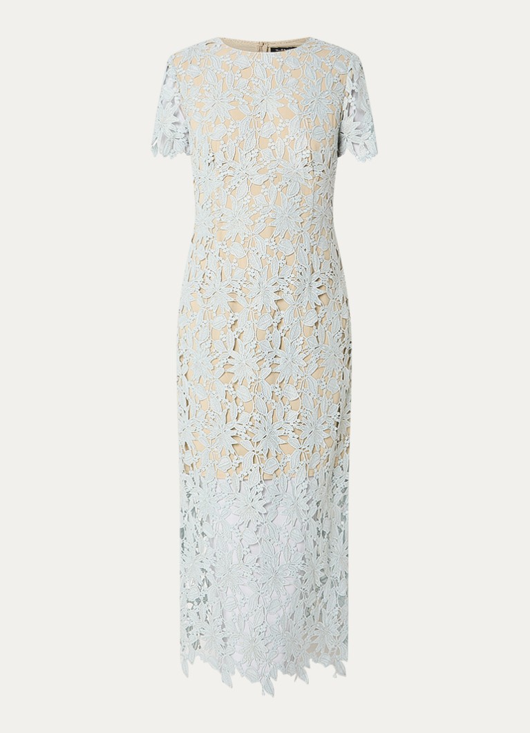 Bruuns Bazaar Dames Sue semi-transparante maxi jurk van kant in de kleur Lichtblauw