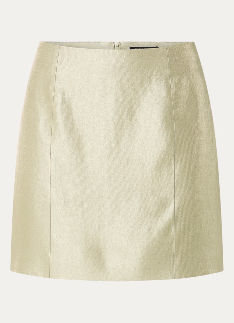 Bruuns Bazaar Dames Sussan mini rok met metallic finish in de kleur Goud