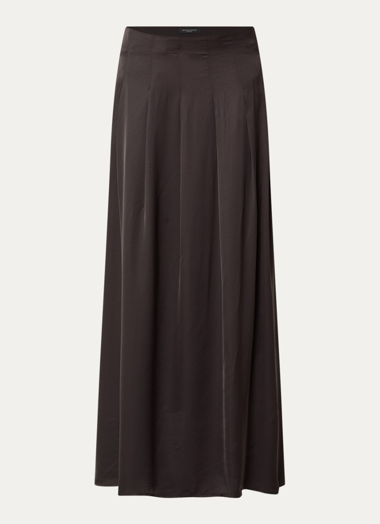 Bruuns Bazaar Dames WeckiaBBTyras maxi rok met plooien in de kleur Donkerbruin