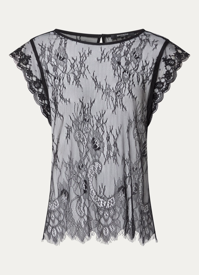 Bruuns Bazaar Dames LaccoBBLisia semi-transparante tuniek van kant in de kleur Zwart