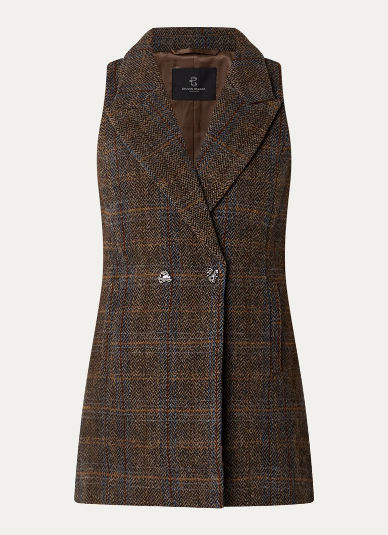 Bruuns Bazaar Dames Aronia gilet van wol met steekzakken in de kleur Lichtbruin