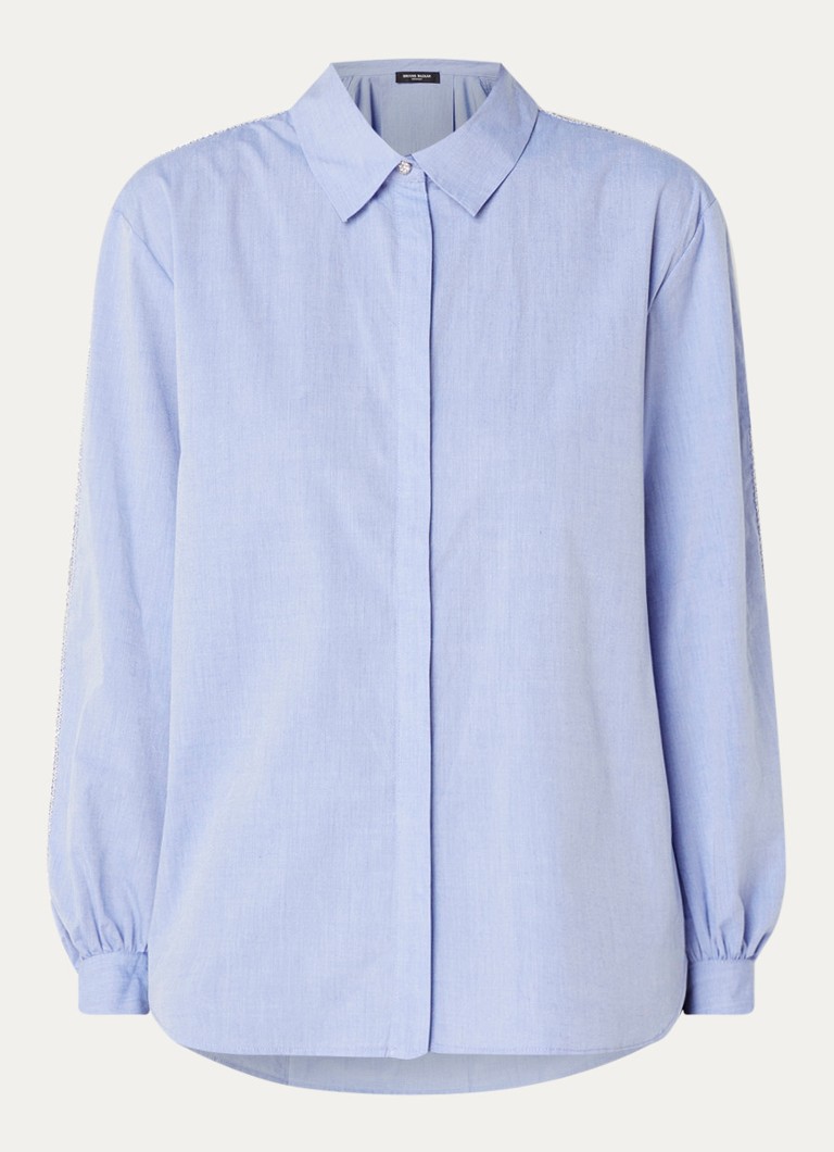 Bruuns Bazaar Dames ChelyoBBLure blouse met kralendecoratie in de kleur Blauwgrijs
