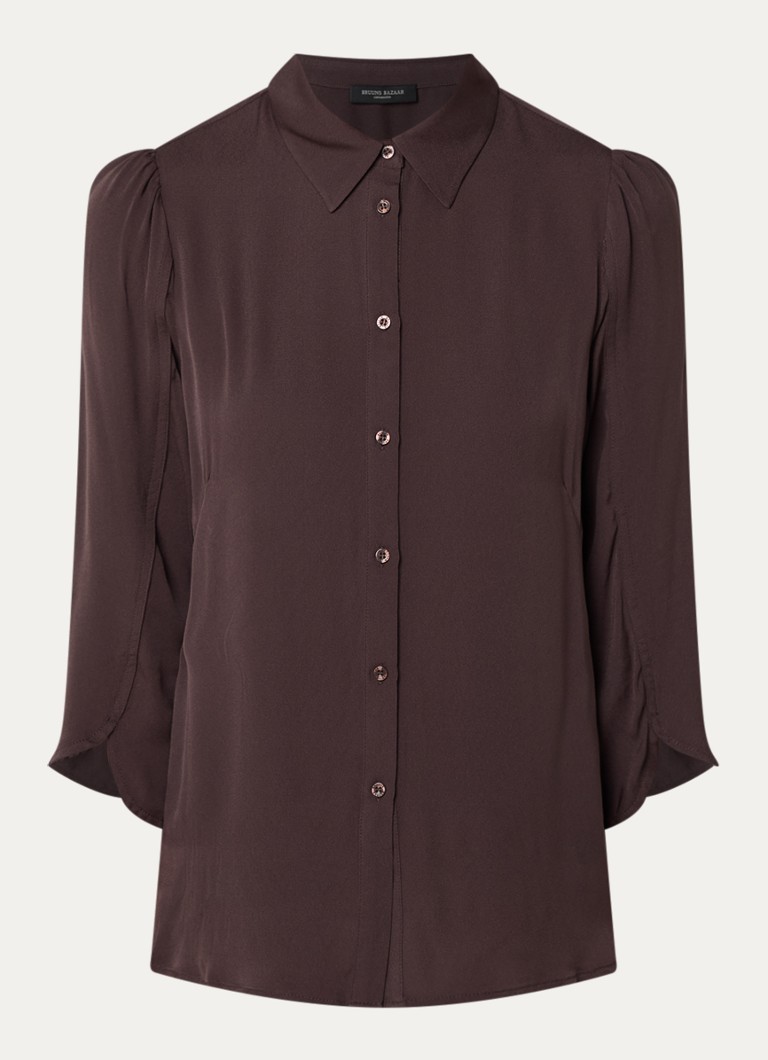 Bruuns Bazaar Dames Kamille blouse met kraag in de kleur Hazelnootbruin