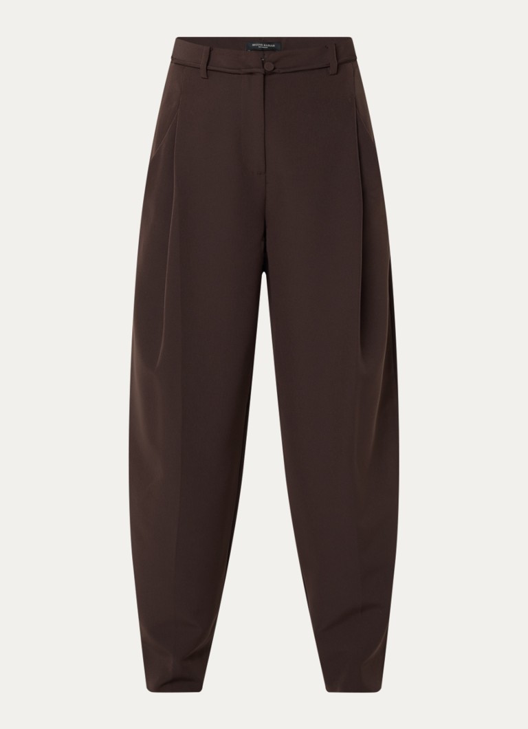 Bruuns Bazaar Dames Ruby high waist wide fit pantalon met steekzakken in de kleur Donkerbruin