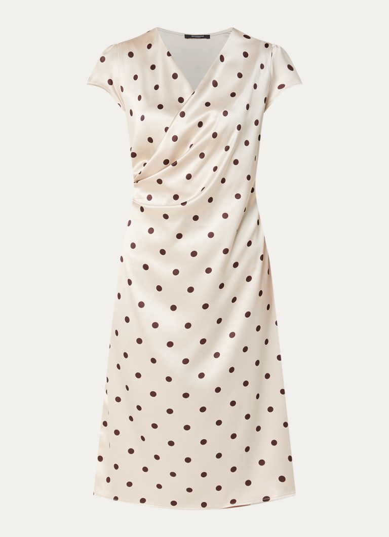 Bruuns Bazaar Dames MatzaBBNeema midi jurk met stippenprint in de kleur Beige