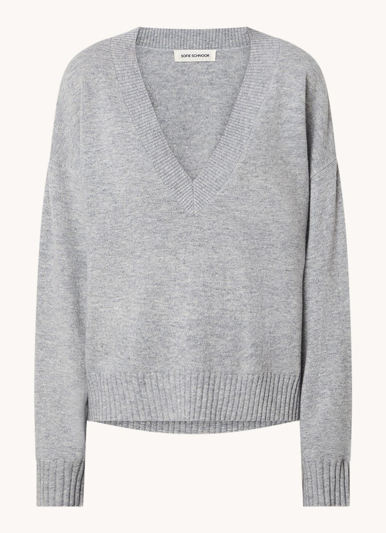 Sofie Schnoor Dames Fijngebreide pullover van wol in de kleur Grijs