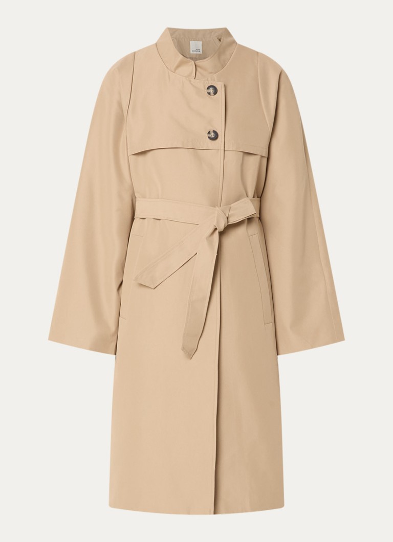 Sofie Schnoor Dames Lizzy a-lijn trenchcoat met steekzakken met ceintuur in de kleur Camel