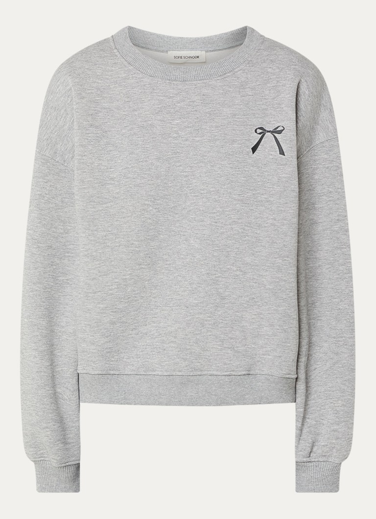 Sofie Schnoor Dames Elis sweater met front- en backprint in de kleur Grijs