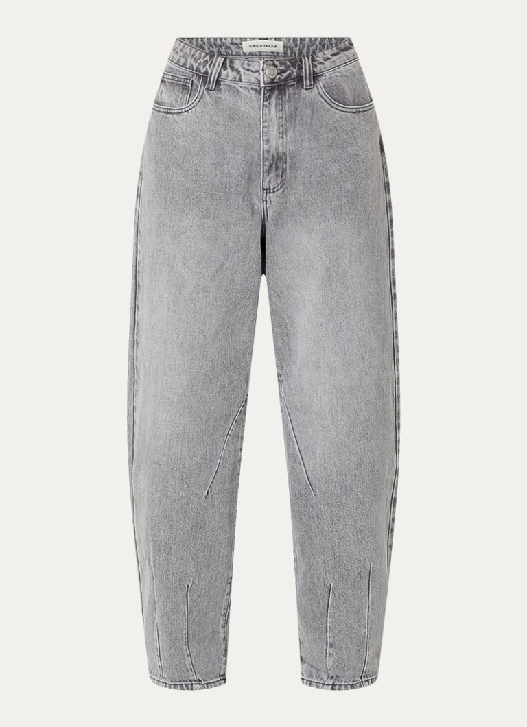 Sofie Schnoor Dames Havana high waist wide leg jeans met steekzakken in de kleur Grijs