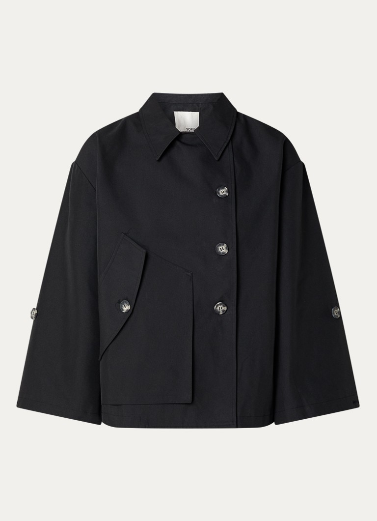 Sofie Schnoor Dames Agatha jack met klepzak in de kleur Zwart