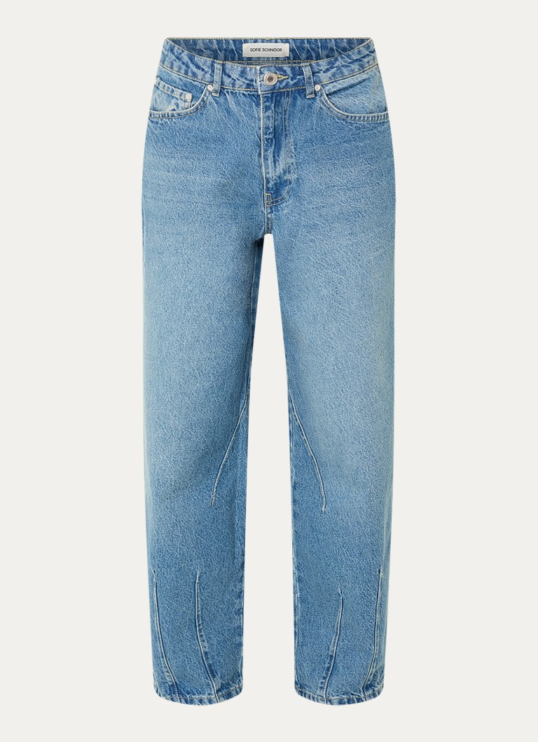 Sofie Schnoor Dames Havana high waist wide leg jeans met steekzakken in de kleur Indigo