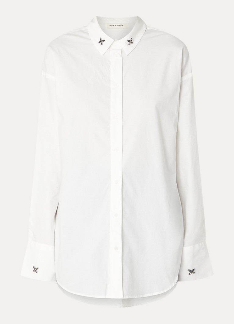 Sofie Schnoor Dames Adalene blouse met kraag in de kleur Gebroken wit