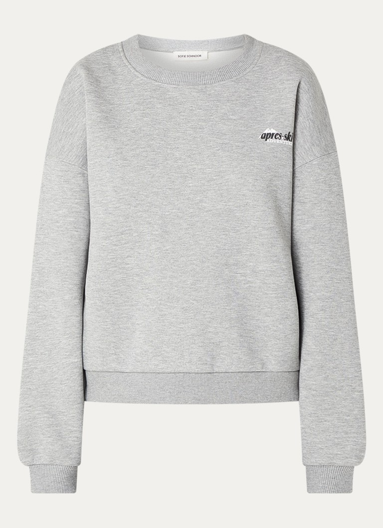 Sofie Schnoor Dames Sweater met front- en backprint in de kleur Grijsmele