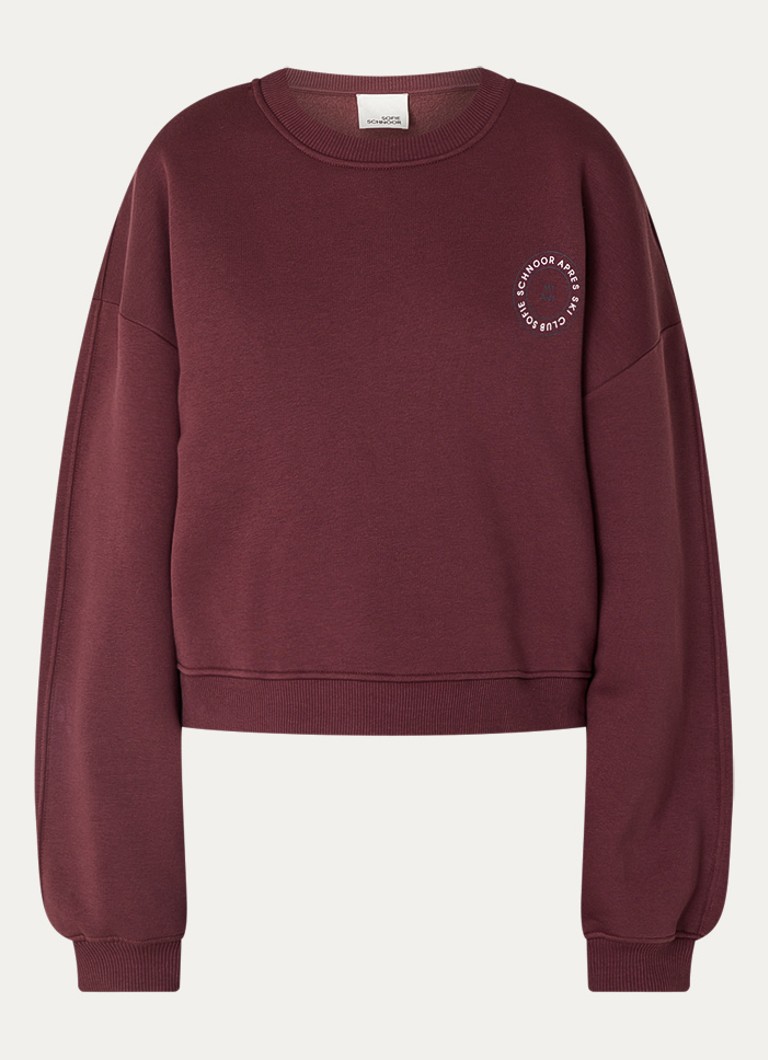 Sofie Schnoor Dames Elin sweater met front- en backprint in de kleur Bordeauxrood