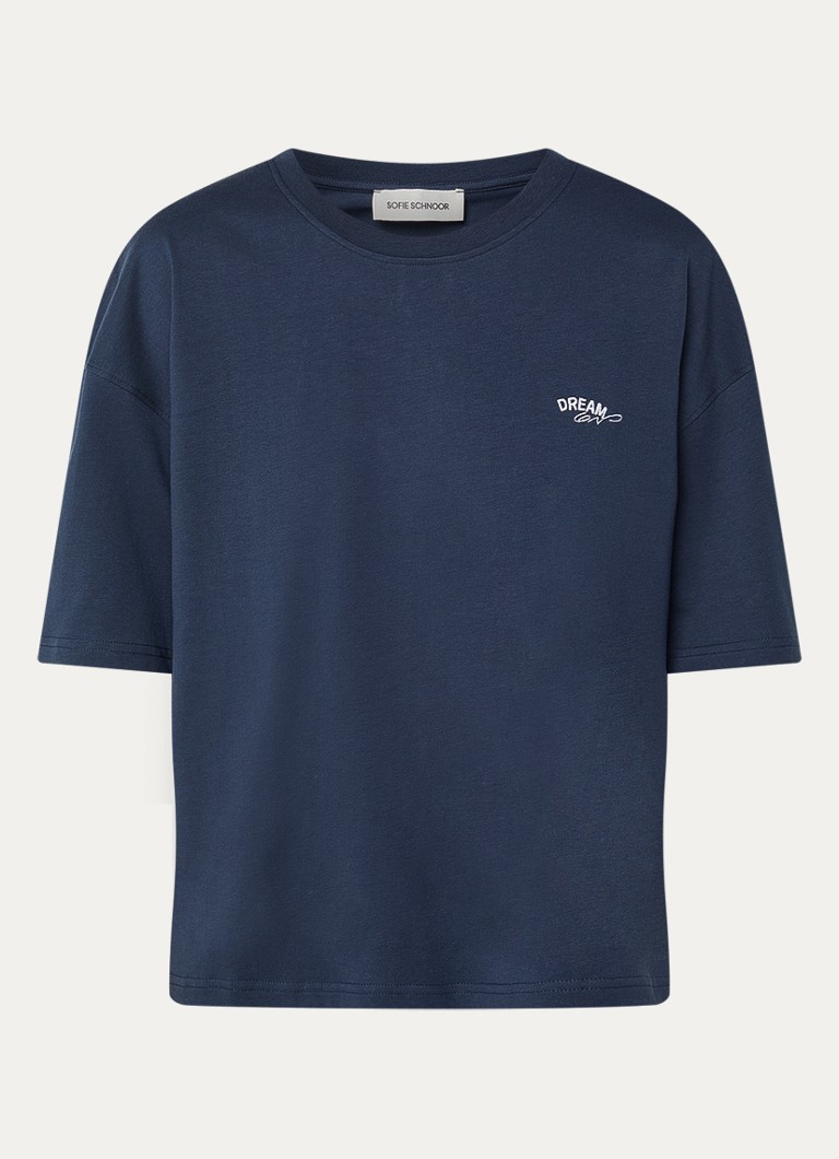 Sofie Schnoor Dames T-shirt met logo- en backprint in de kleur Donkerblauw