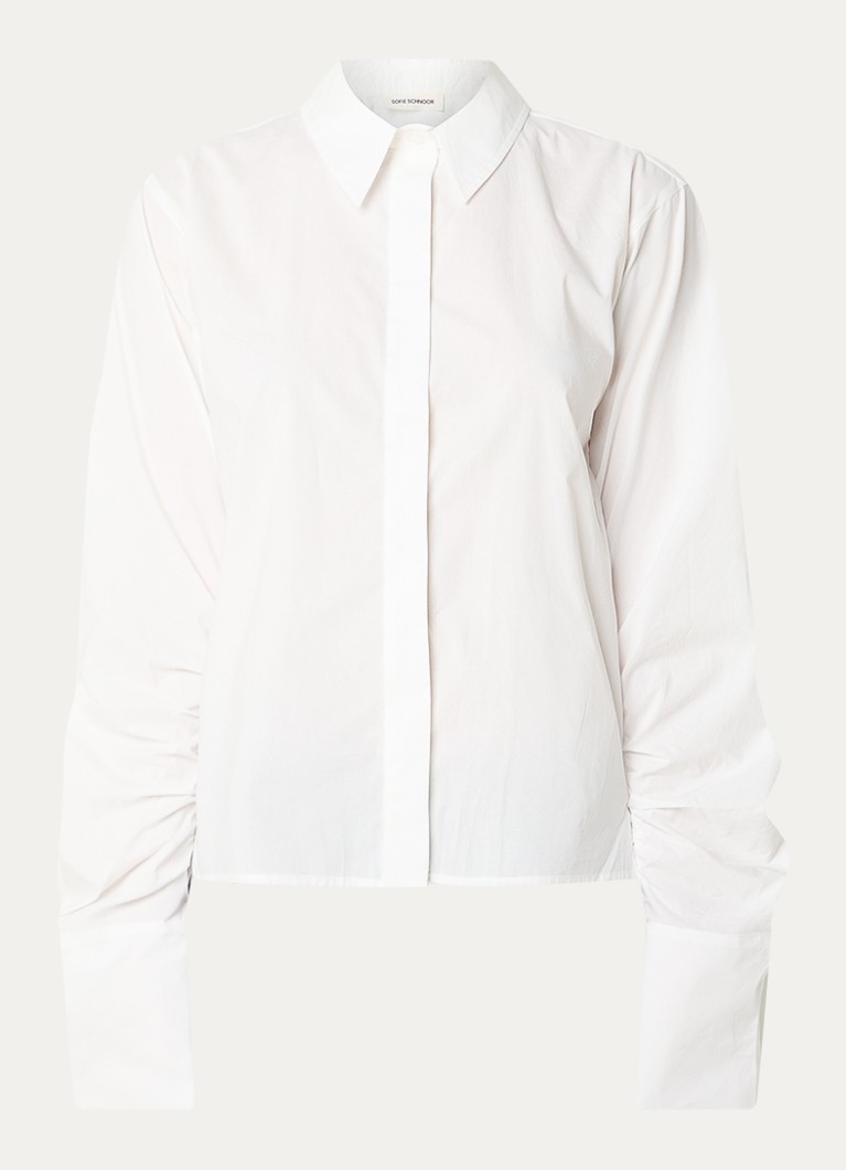 Sofie Schnoor Dames Shirley blouse met smockwerk in de kleur Wit