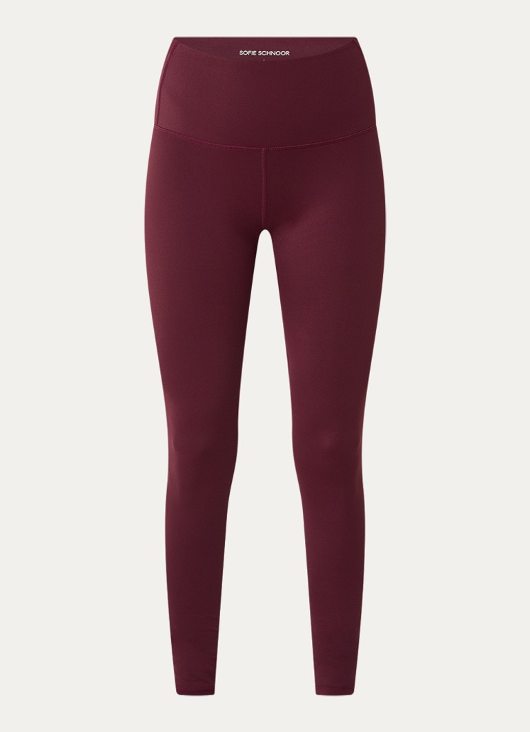 Sofie Schnoor Dames Adelaspo high waist trainingslegging met stretch in de kleur Bordeauxrood