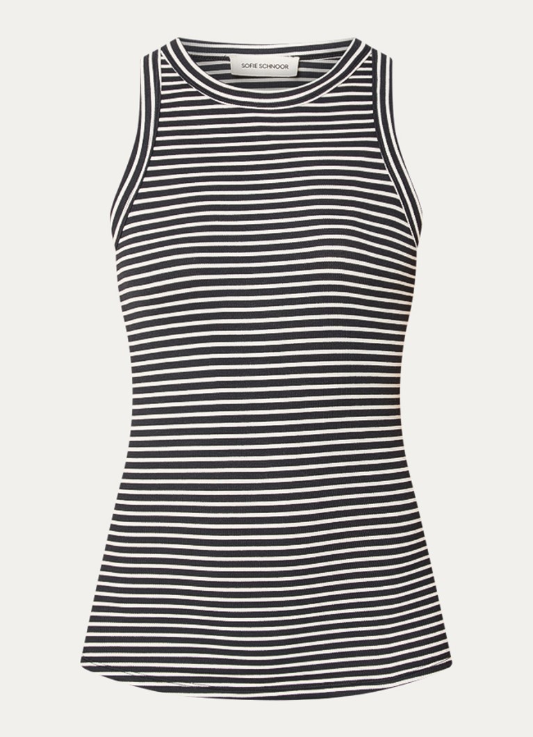 Sofie Schnoor Dames Julliesw tanktop met streepprint in de kleur Antraciet