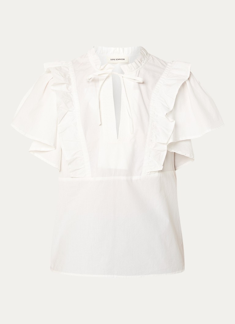Sofie Schnoor Dames Merlindasw tuniek met volant in de kleur Wit