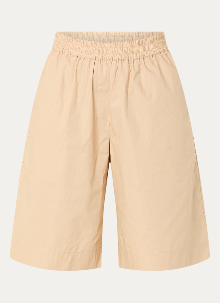 Sofie Schnoor Dames Blairsw high waist wide fit culotte met steekzakken in de kleur Camel