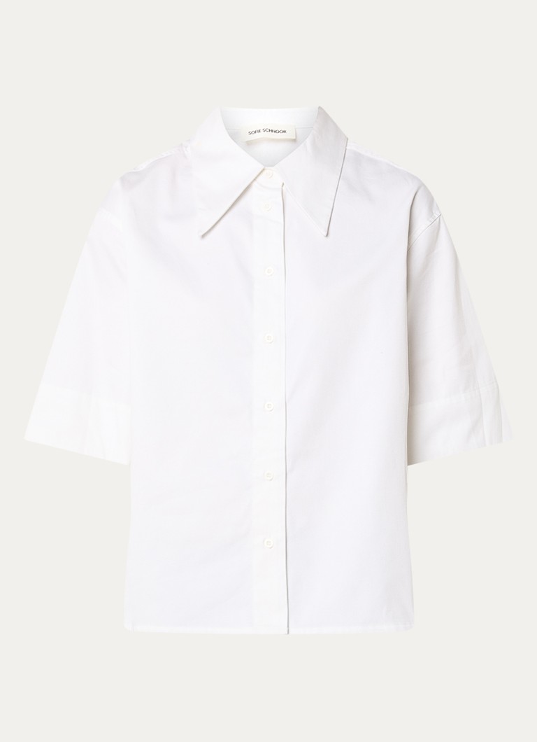 Sofie Schnoor Dames Harveysw blouse met polokraag in de kleur Wit