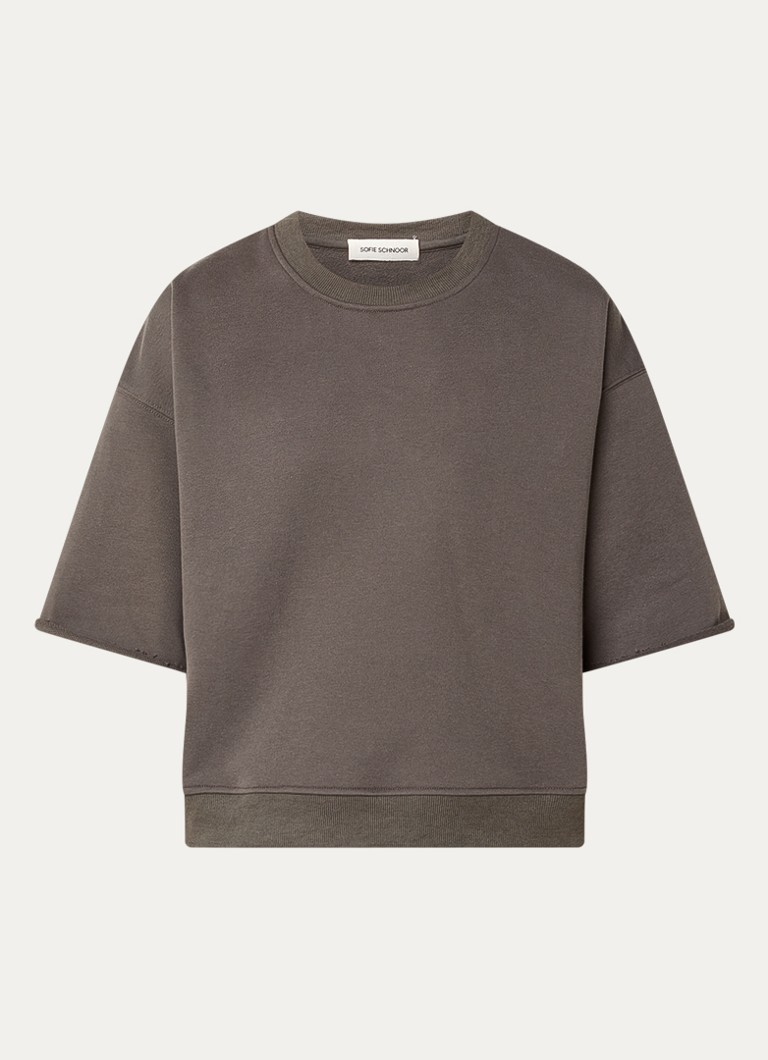 Sofie Schnoor Dames Eloisesw sweater met 3D logoprint in de kleur Donkergrijs