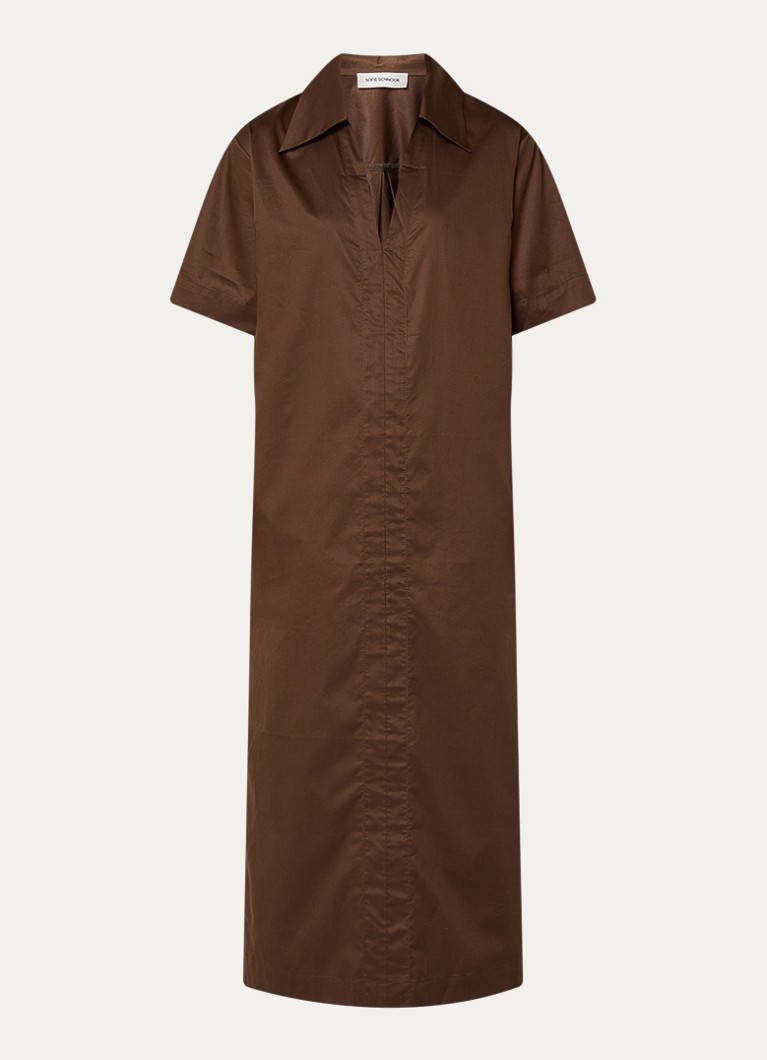 Sofie Schnoor Dames Asanasw maxi tuniekjurk met V-hals in de kleur Donkerbruin