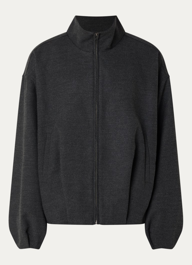 Sofie Schnoor Dames Becky sweatvest met opstaande kraag in de kleur Donkergrijs