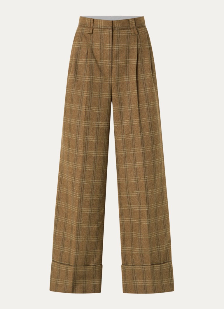 Sofie Schnoor Dames Rosana high waist wide fit pantalon met steekzakken in de kleur Bruin