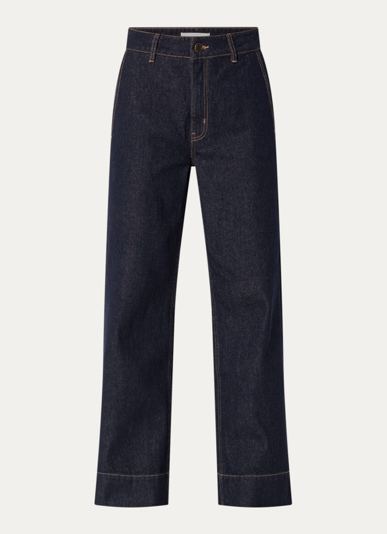 Sofie Schnoor Dames Samira high waist wide leg jeans met donkere wassing in de kleur Indigo