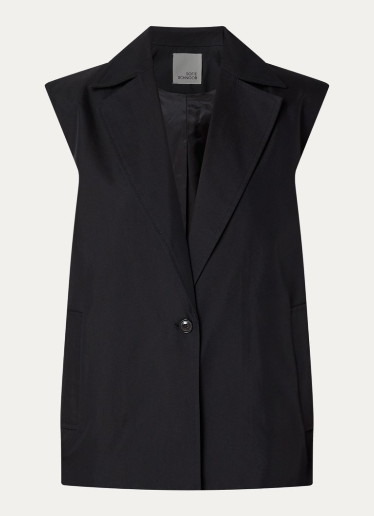 Sofie Schnoor Dames Lanea gilet met steekzakken in de kleur Zwart