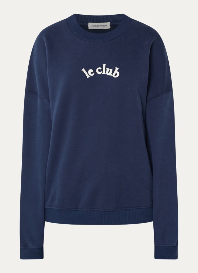 Sofie Schnoor Dames Paro sweater met borduring in de kleur Donkerblauw