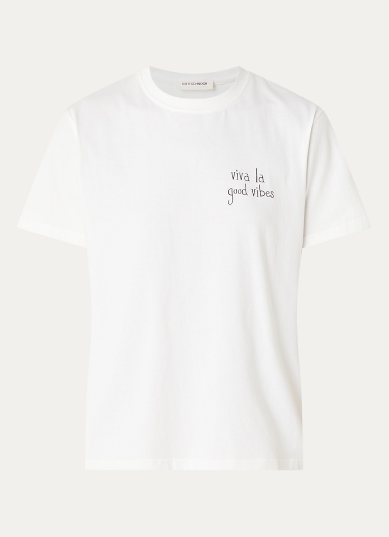 Sofie Schnoor Dames Riversw T-shirt met front- en backprint in de kleur Gebroken wit