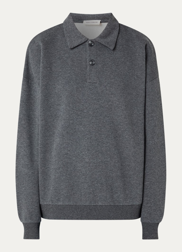 Sofie Schnoor Dames Lume sweater met polokraag in de kleur Donkergrijs