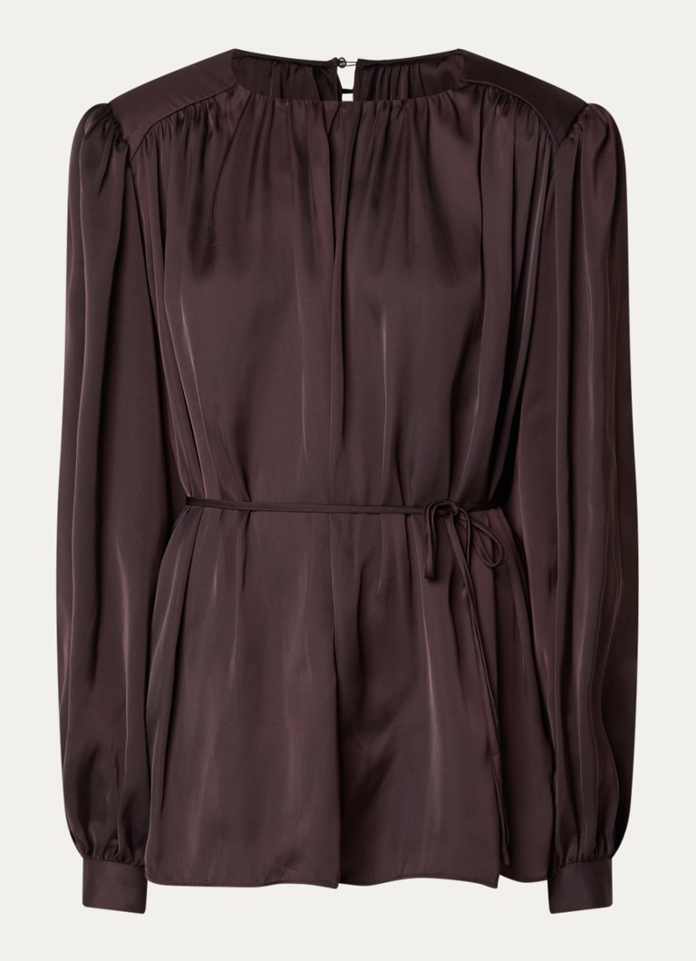 Sofie Schnoor Dames Martheasw tuniek met strikceintuur in de kleur Donkerbruin