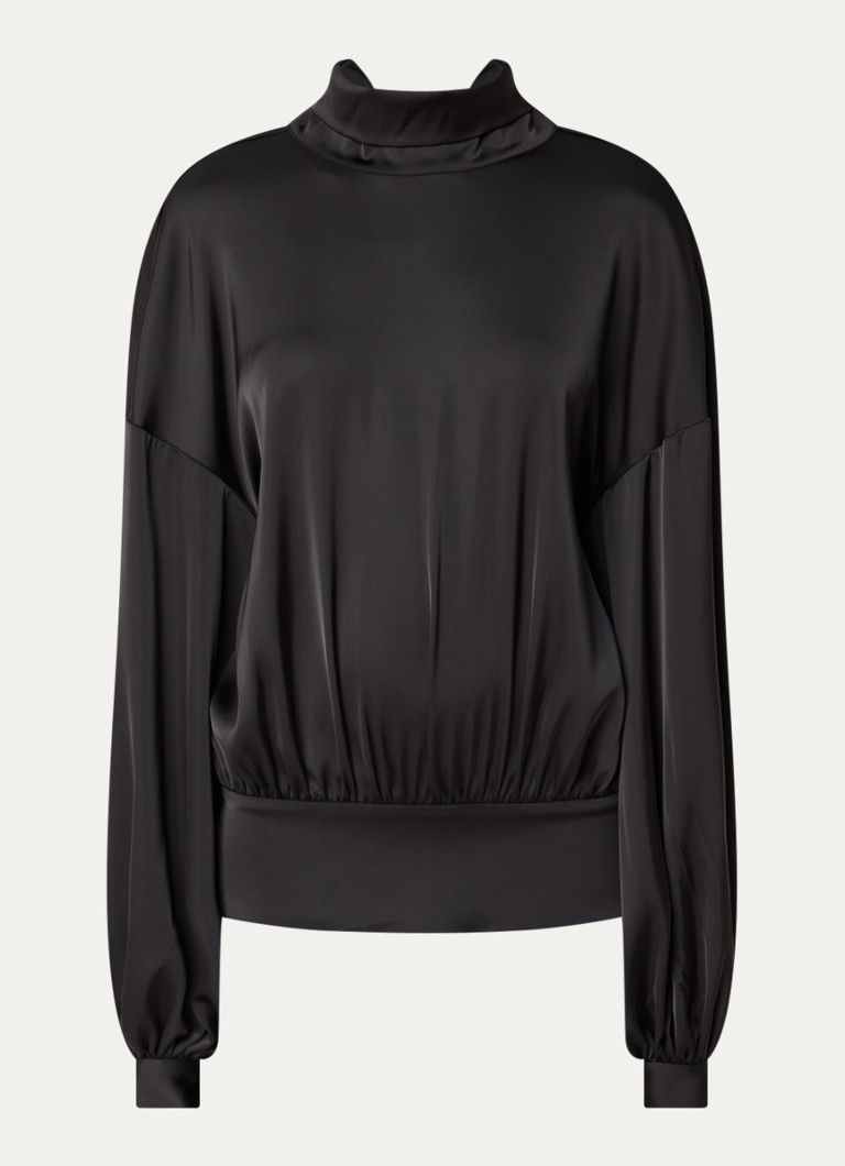 Sofie Schnoor Dames Ambersw blouse met strikkraag in de kleur Zwart