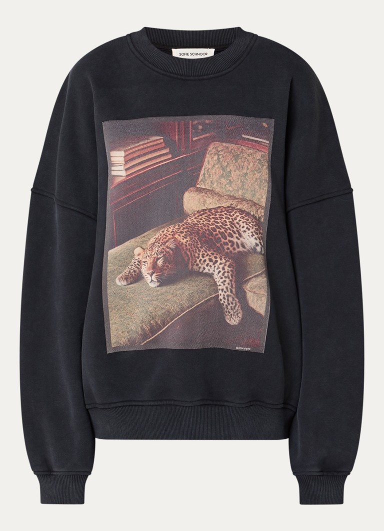 Sofie Schnoor Dames Parossw sweater met print in de kleur Zwart