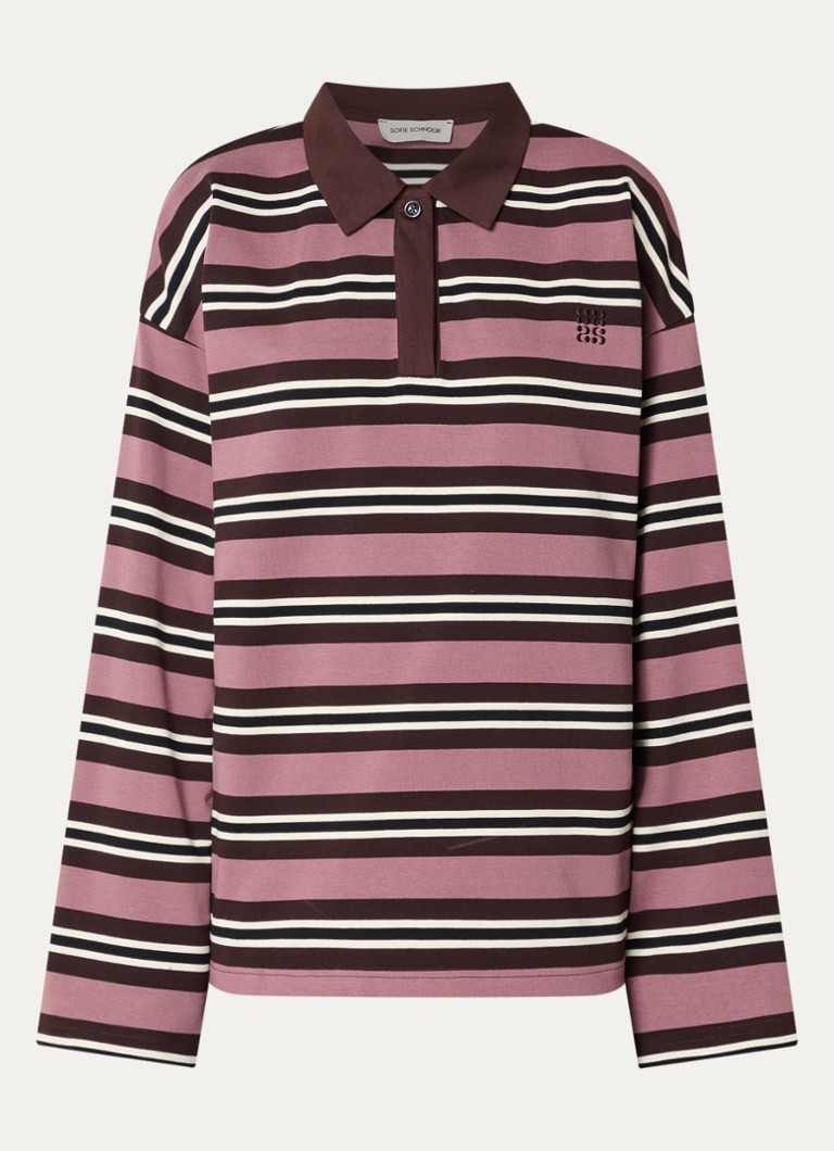 Sofie Schnoor Dames Priasw polo met streepprint in de kleur Bruin