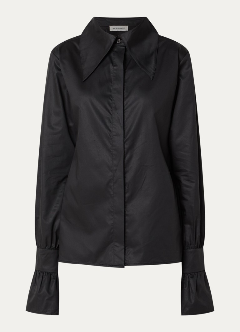 Sofie Schnoor Dames Izabellasw blouse met kraag in de kleur Zwart
