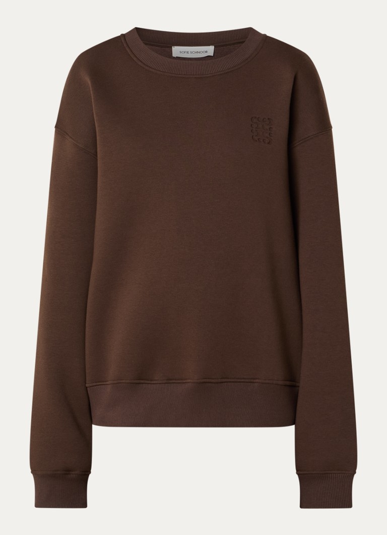 Sofie Schnoor Dames Lusiasw sweater met 3D logo in de kleur Bruin